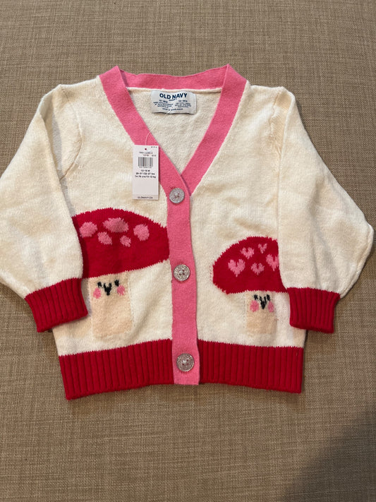 New with tags - Mushroom Cardigan , Kids 18 Month (12-18M)