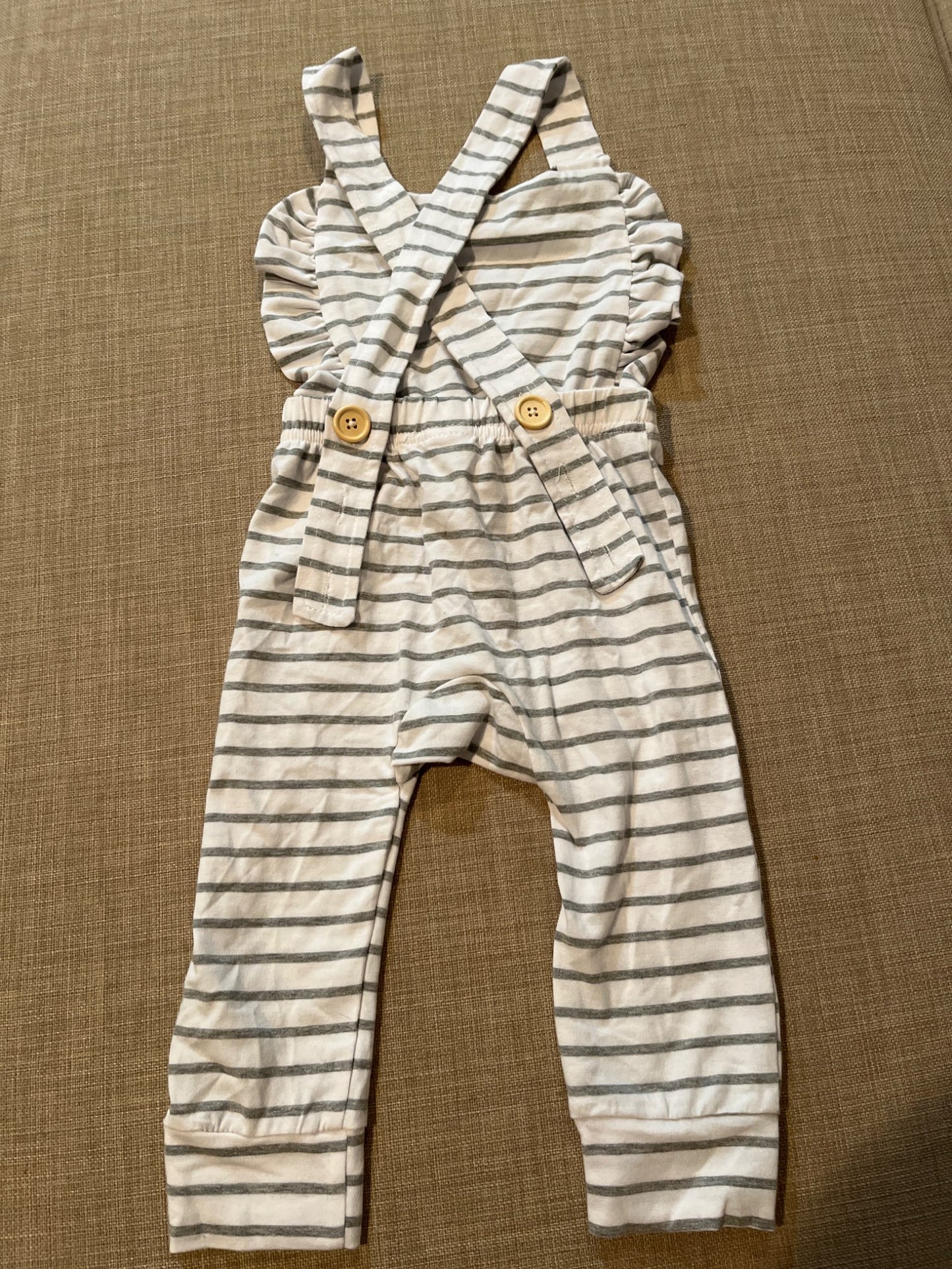 Cute striped overalls - worn once! , Kids 18 Month (12-18M)