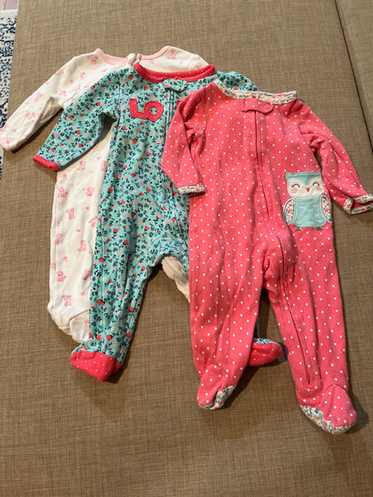 3 pack of sleepers size 3-6 months , Kids 6 Month (3-6M)