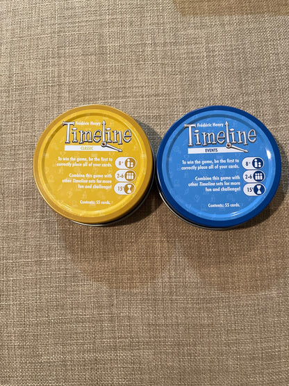 Timeline card games - 2 decks - classic and events versions