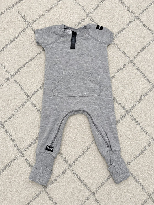 Rowe Short Sleeve Romper - Grey, size 6-12 months