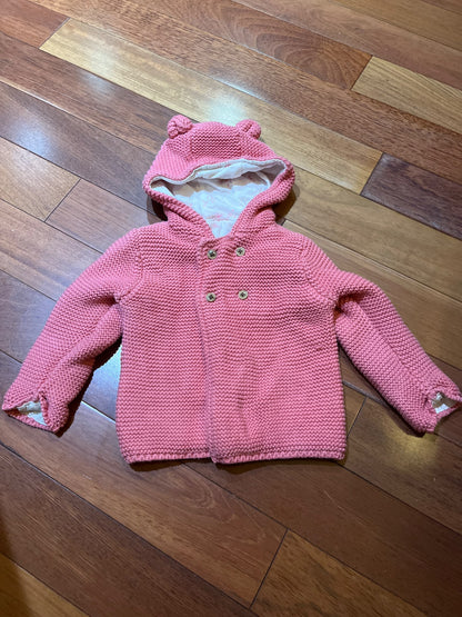 Pink knit sweater/jacket with ears , Kids 12 Month (9-12M)