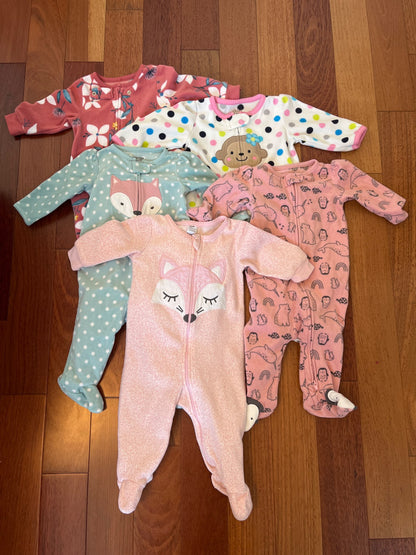 Fuzzy sleeper bundle - 3-6 months , Kids 6 Month (3-6M)