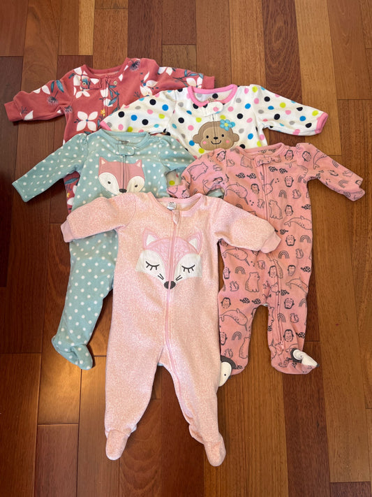 Fuzzy sleeper bundle - 3-6 months , Kids 6 Month (3-6M)
