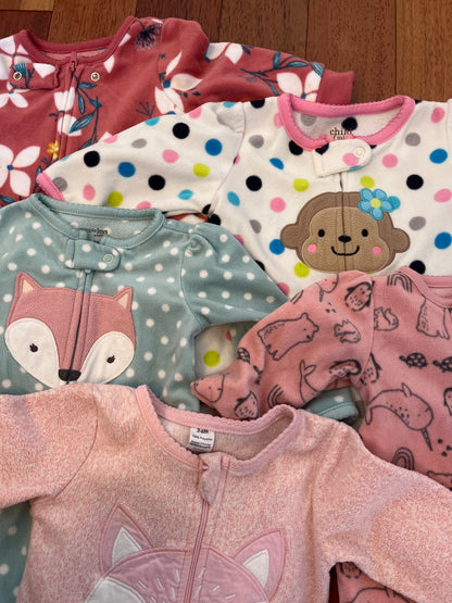 Fuzzy sleeper bundle - 3-6 months , Kids 6 Month (3-6M)