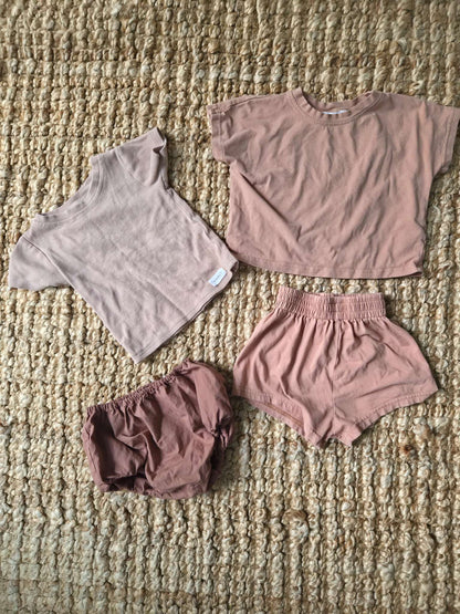 100% Cotton Muted Pink Set (Retail >$70), Kids 12 Month (9-12M)