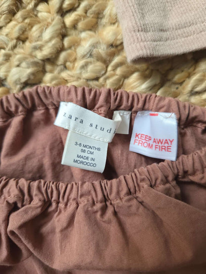 100% Cotton Muted Pink Set (Retail >$70), Kids 12 Month (9-12M)