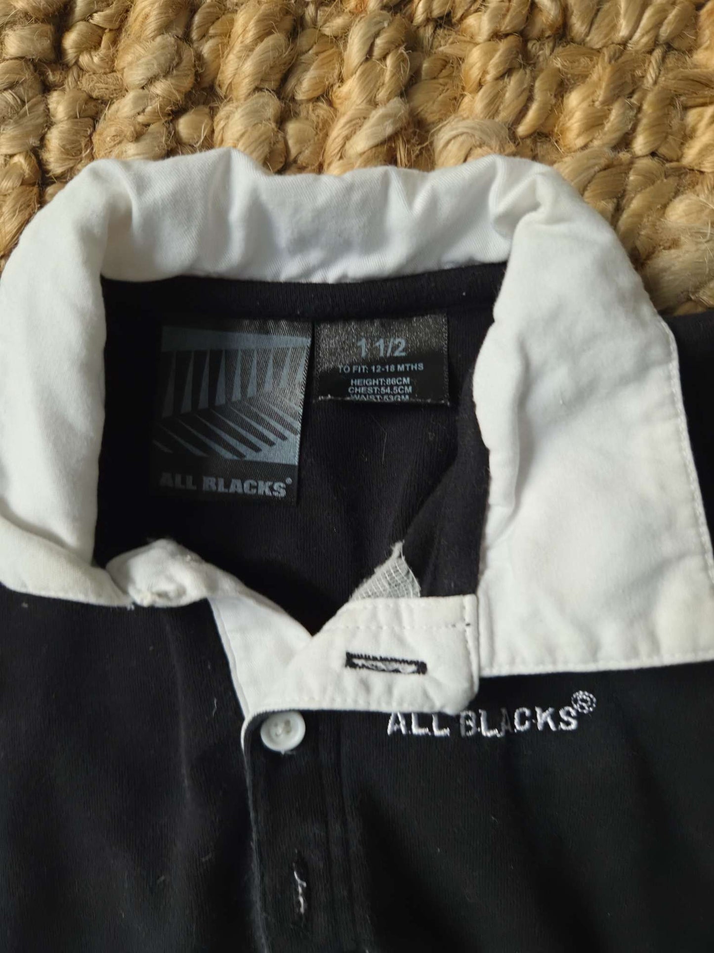 Authentic NZ All Blacks Romper, Kids 18 Month (12-18M)