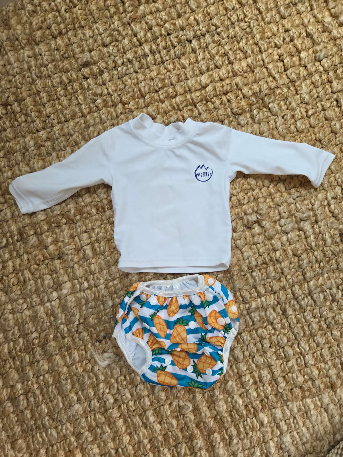 Sun Top and Reusable Swim Diaper, Kids 6 Month (3-6M)