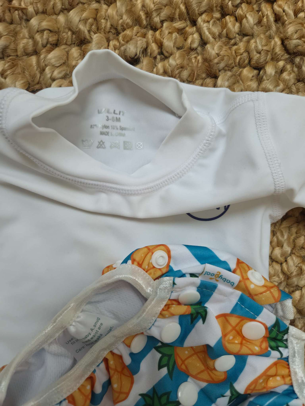 Sun Top and Reusable Swim Diaper, Kids 6 Month (3-6M)