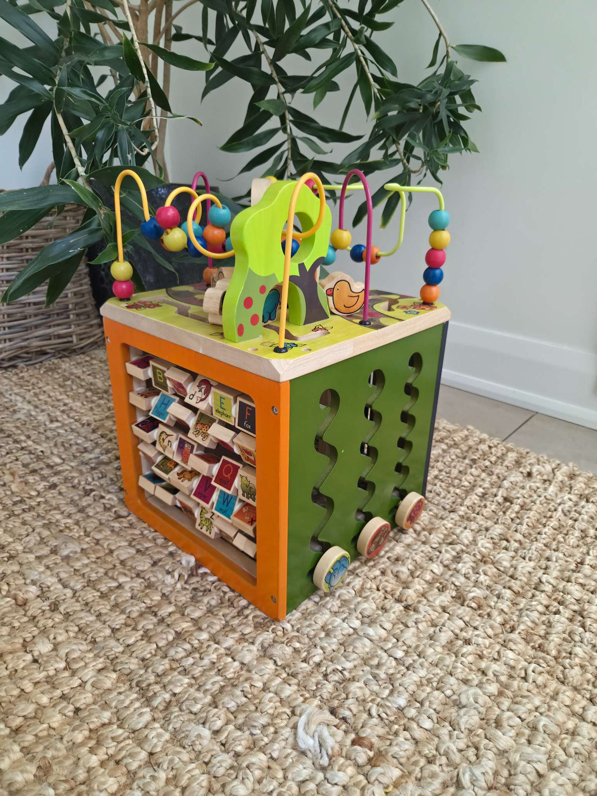 B. toys Zany Zoo Wooden Activity Cube, Alphabet Bead Maze Toy (Retail $125)