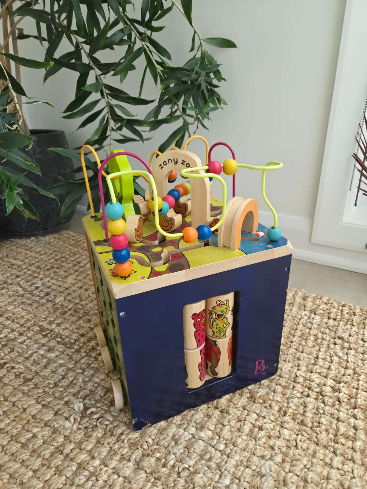 B. toys Zany Zoo Wooden Activity Cube, Alphabet Bead Maze Toy (Retail $125)