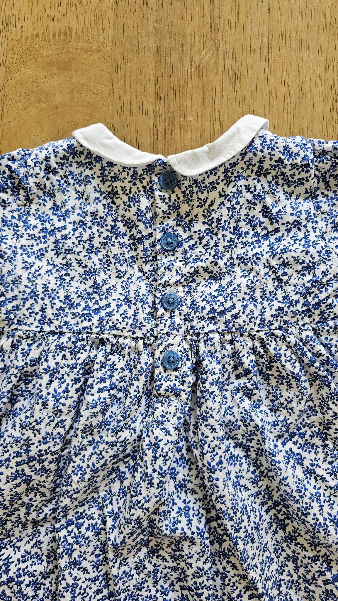 JojoMamanBebe 🇬🇧 (UK Brand) - White and blue floral dress with bloomers. Retail >$60, Kids 6 Month (3-6M)