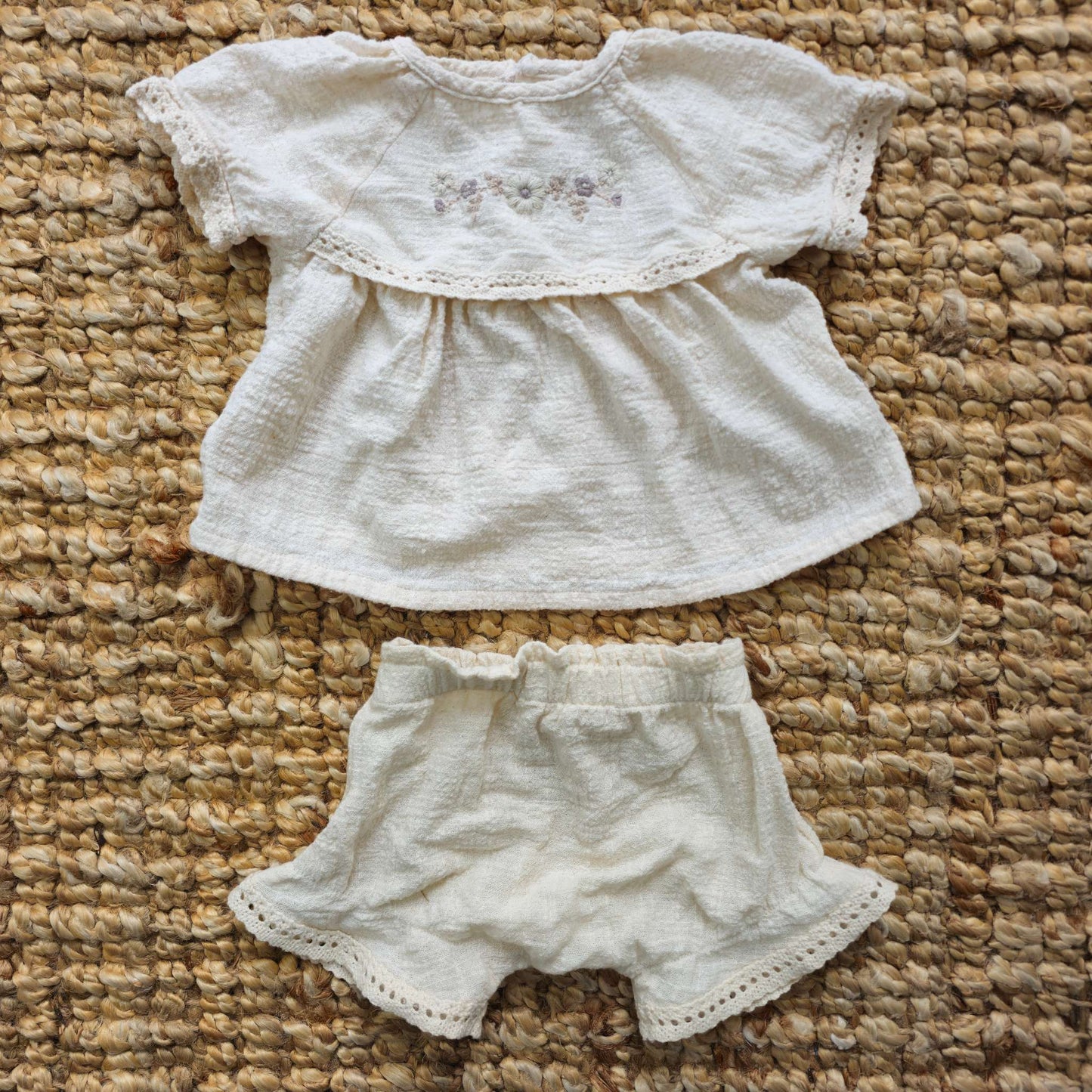 Organic Cotton Embroidered Set, Kids 6 Month (3-6M)