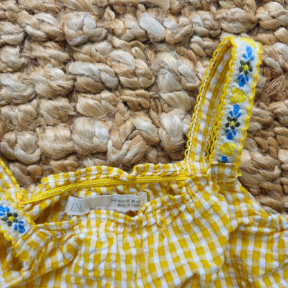 Zara Gingham Summer Romper (Retail $35), Kids 6 Month (3-6M)