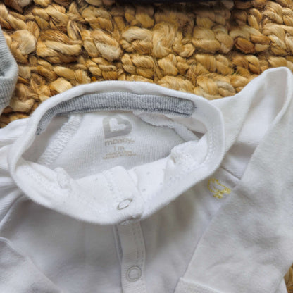 5 Piece NB Romper Bundle - Blue/Black/Beige/Grey/White, Kids Newborn