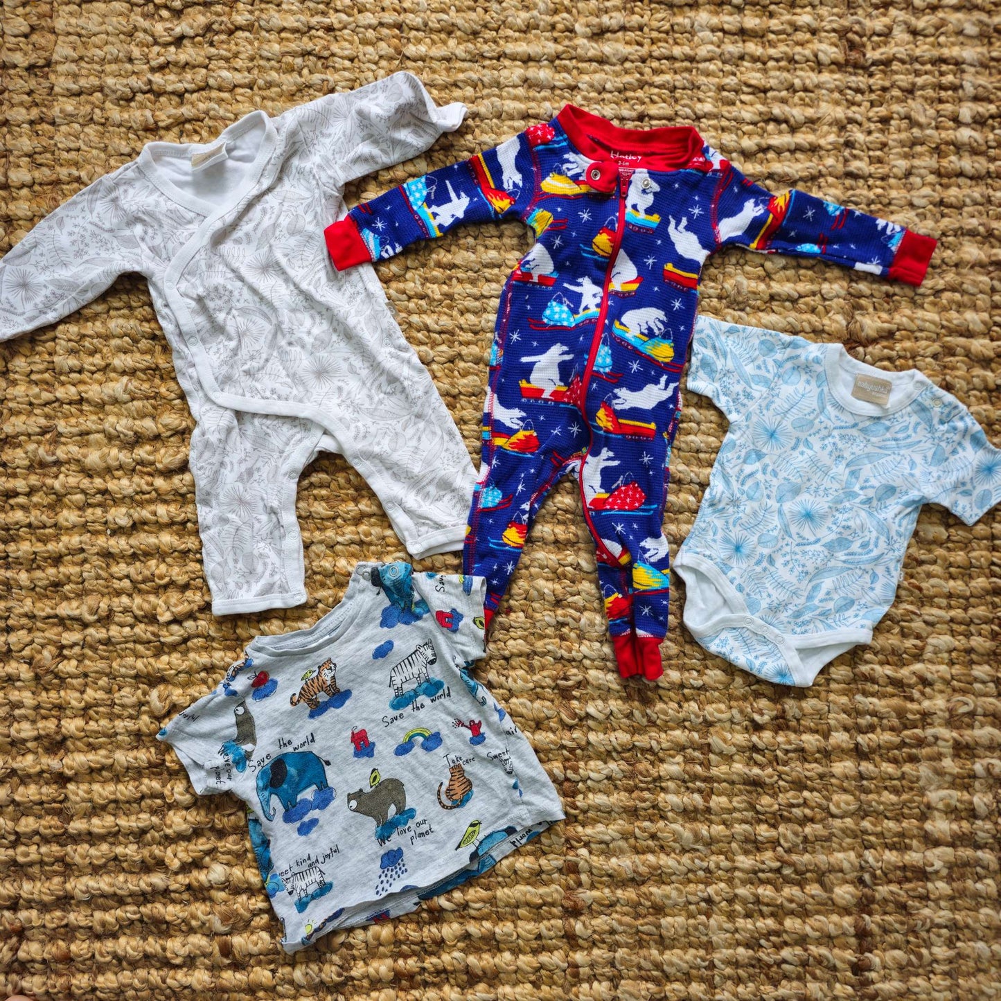 6 M Bundle - Blue/Grey/Red, Kids 6 Month (3-6M)