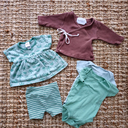 5 Piece Green/Brown Bundle, Kids 9 Month (6-9M)