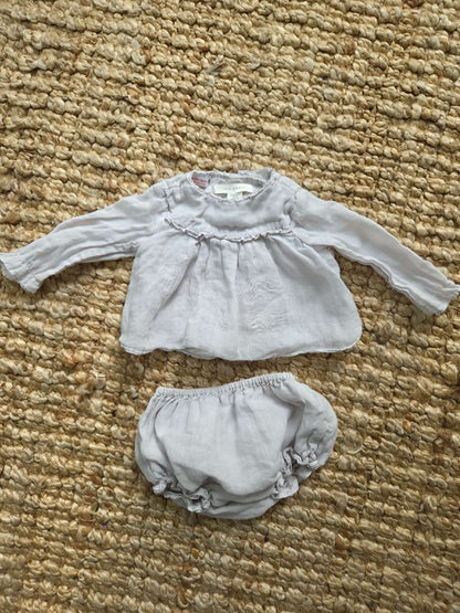 100% Ramie Blouse and Bloomer Set - Zara Studio (Retail:  $96), Kids 6 Month (3-6M)