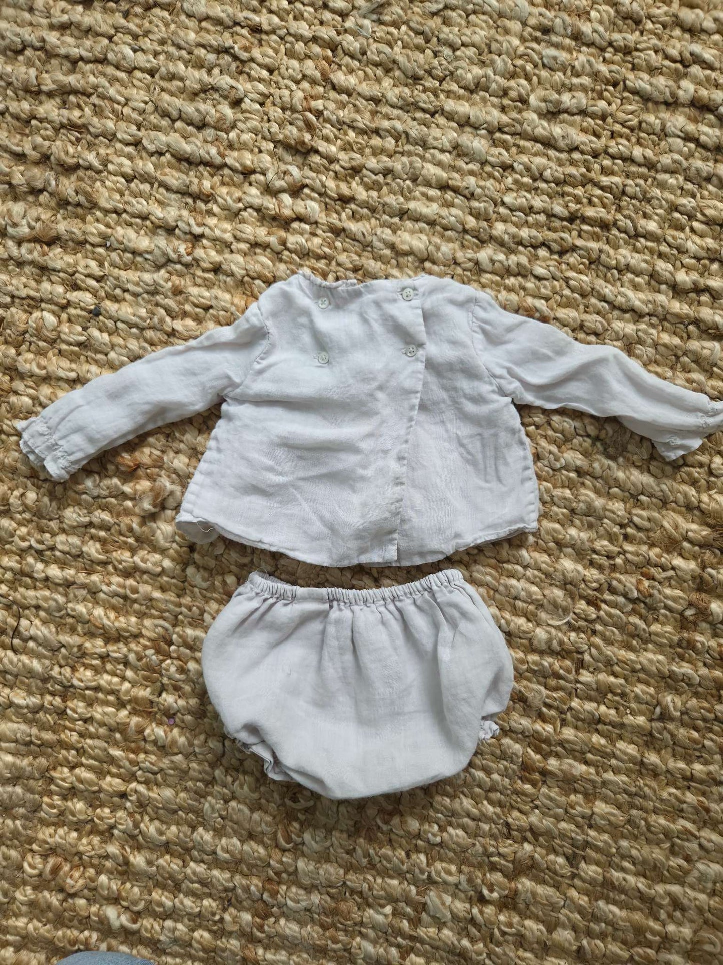 100% Ramie Blouse and Bloomer Set - Zara Studio (Retail:  $96), Kids 6 Month (3-6M)