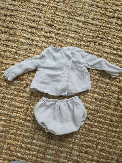 100% Ramie Blouse and Bloomer Set - Zara Studio (Retail:  $96), Kids 6 Month (3-6M)