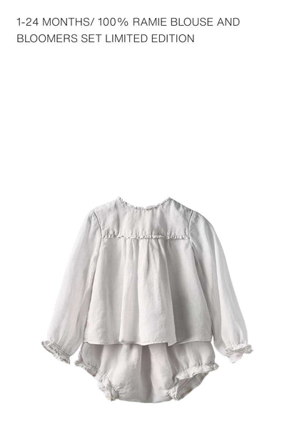100% Ramie Blouse and Bloomer Set - Zara Studio (Retail:  $96), Kids 6 Month (3-6M)