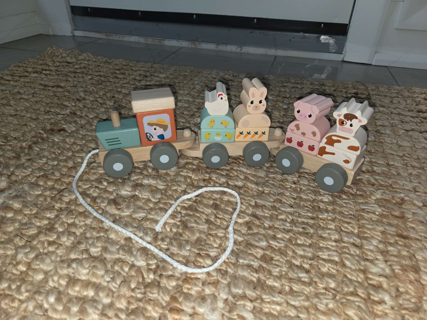 Stacking Farm Train Pull Toy