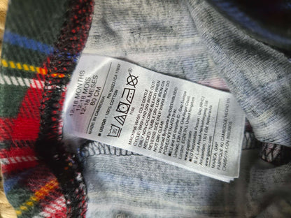 100% Cotton Plaid PJs x 3, Kids 18 Month (12-18M)