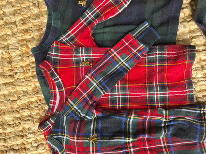 100% Cotton Plaid PJs x 3, Kids 18 Month (12-18M)