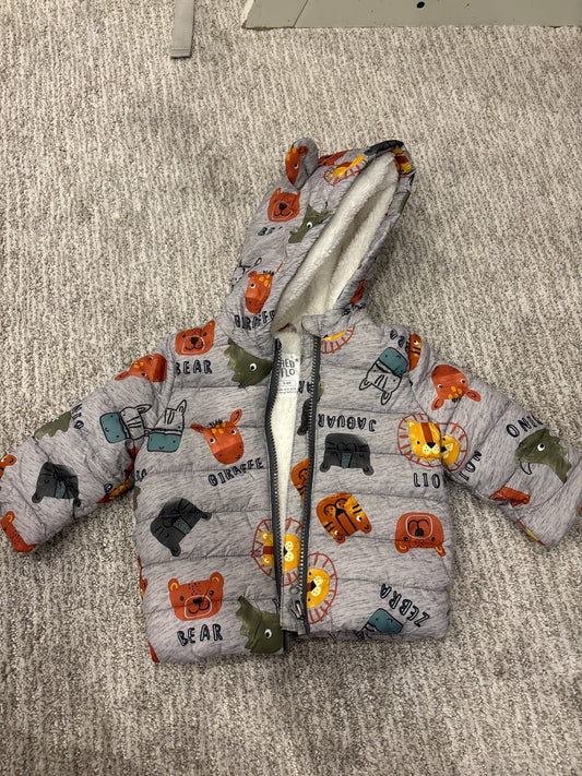 Fred and Flow 3-6 month winter coat animal print , Kids 6 Month (3-6M)