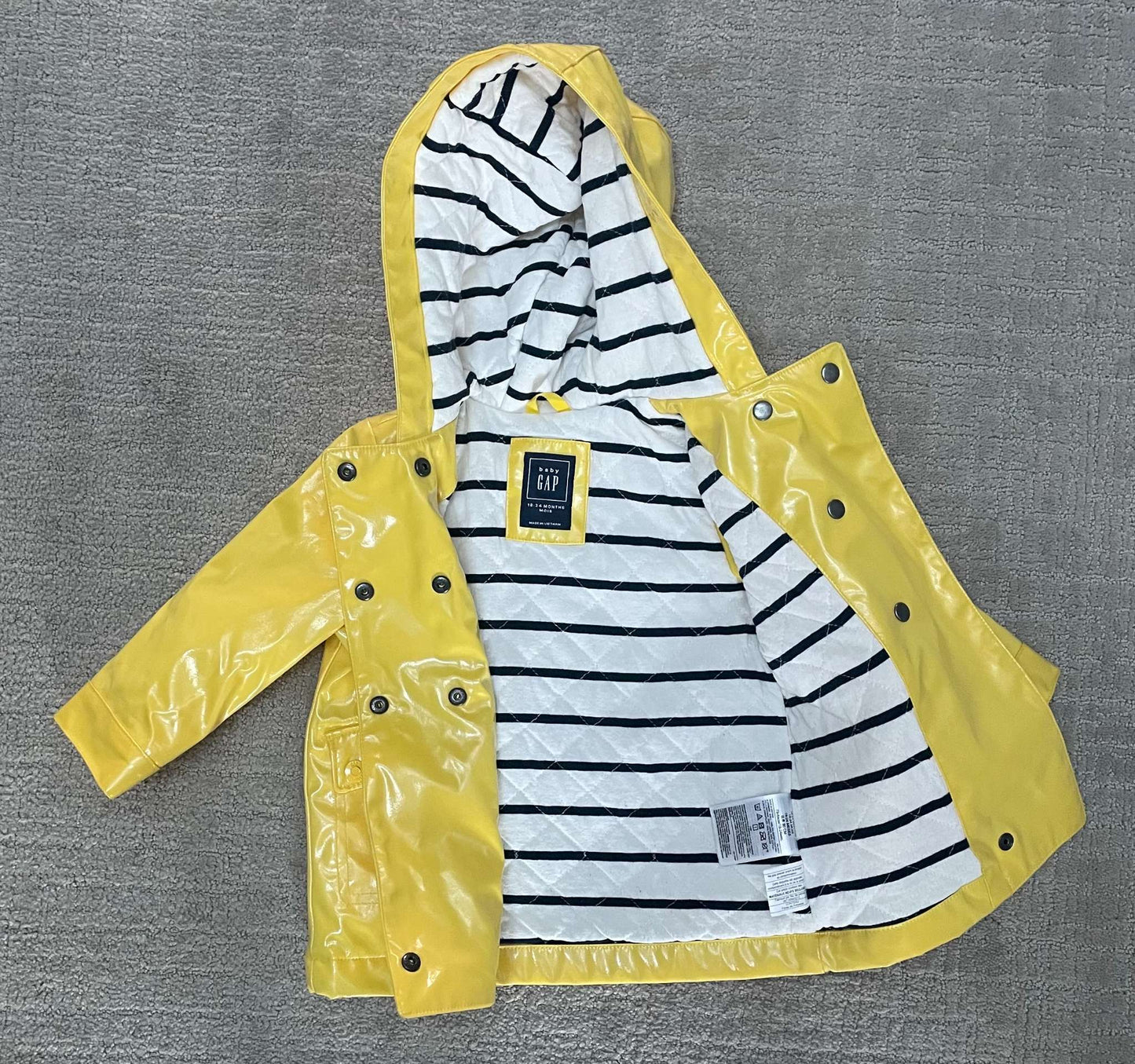 Shiny yellow rain jacket, Kids 24 Month (18-24M)
