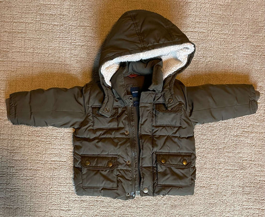 Khaki green winter coat, Kids 24 Month (18-24M)