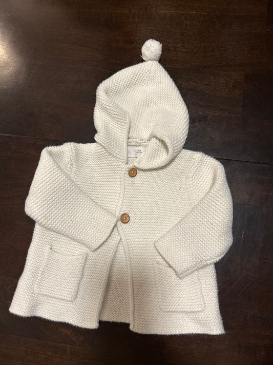 Zara hooded knit sweater , Kids 6 Month (3-6M)