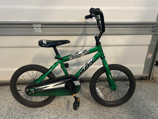 Huffy 16" green bmx bike, retails for $130