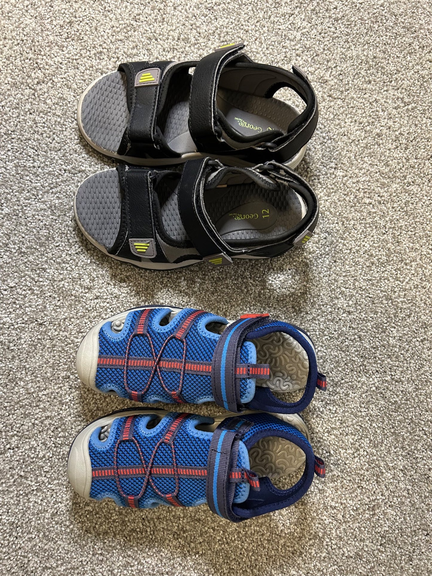 George, 2 pairs of sandals - retails for $35, Shoes 12.5 (Kids:4-8yr)