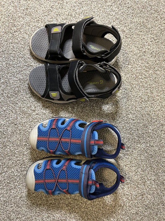 George, 2 pairs of sandals - retails for $35, Shoes 12.5 (Kids:4-8yr)