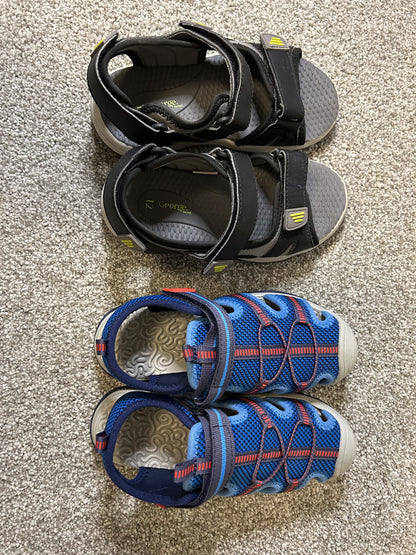 George, 2 pairs of sandals - retails for $35, Shoes 12.5 (Kids:4-8yr)