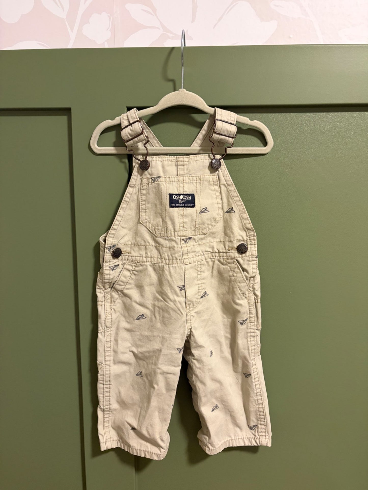 Oshkosh paper airplane overalls , Kids 6 Month (3-6M)