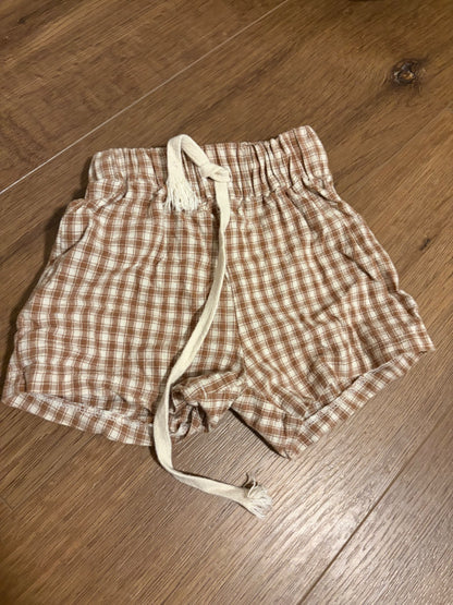 Kindly brown gingham shorts, Kids 12 Month (9-12M)