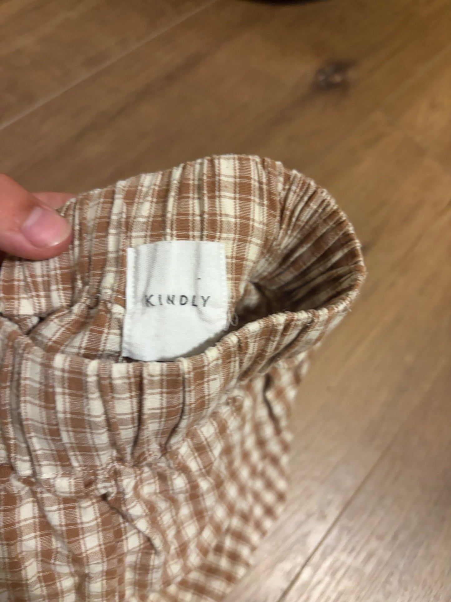Kindly brown gingham shorts, Kids 12 Month (9-12M)