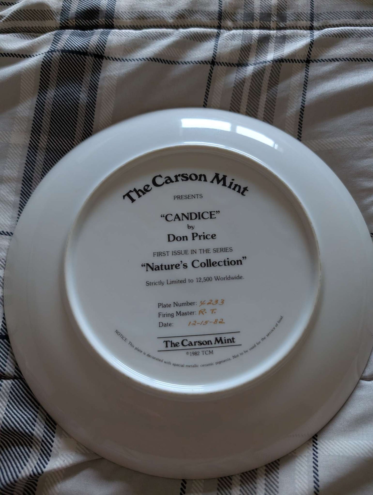 "Candice" collectors plate by Don Price