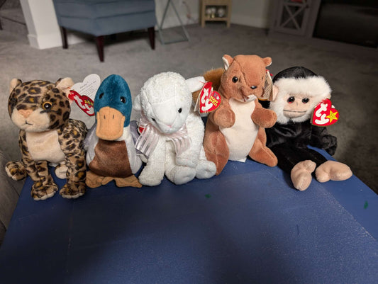 Five Beanie Babies