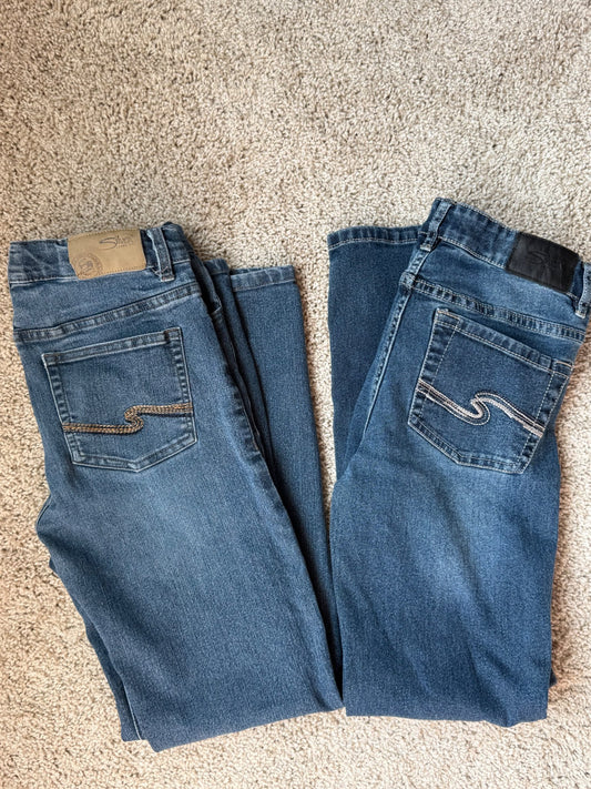 2 pairs of boys Silver Jeans, Kids 10 (medium)