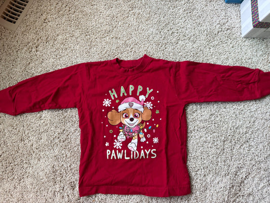 Paw Patrol holiday shirt, Kids 5/5T (extra small)