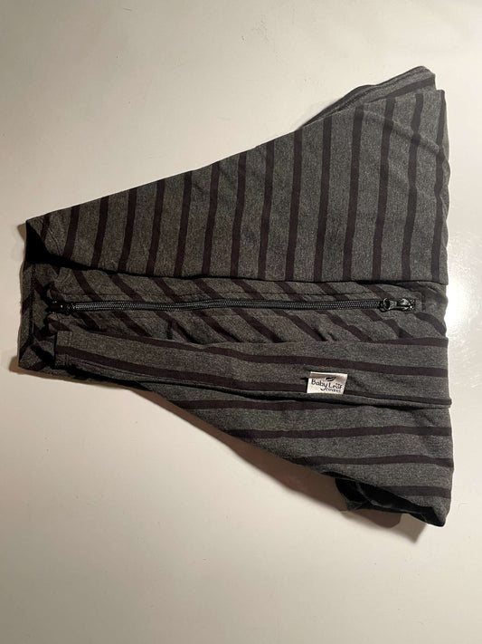 Baby Leaf 6 in 1 Car Seat Cover / Nursing Cover - Black/Grey Strip