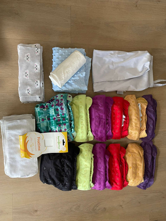 Ultimate Cloth Diapering Bundle - BUM GENIUS ALL-IN-ONE SET - Everything you need!