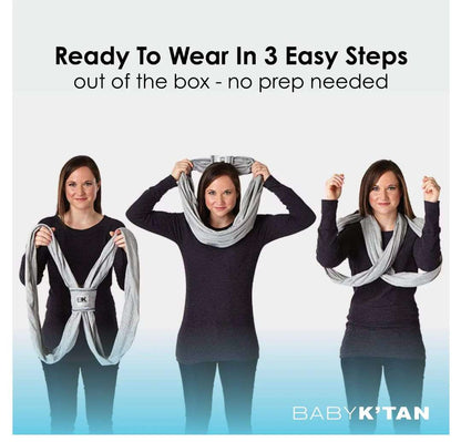 Baby K'Tan Baby Carrier - Size Small - Heather Grey