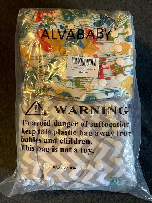 *NEW* sealed set of 6 Alva Baby All-In-One Cloth Diapers