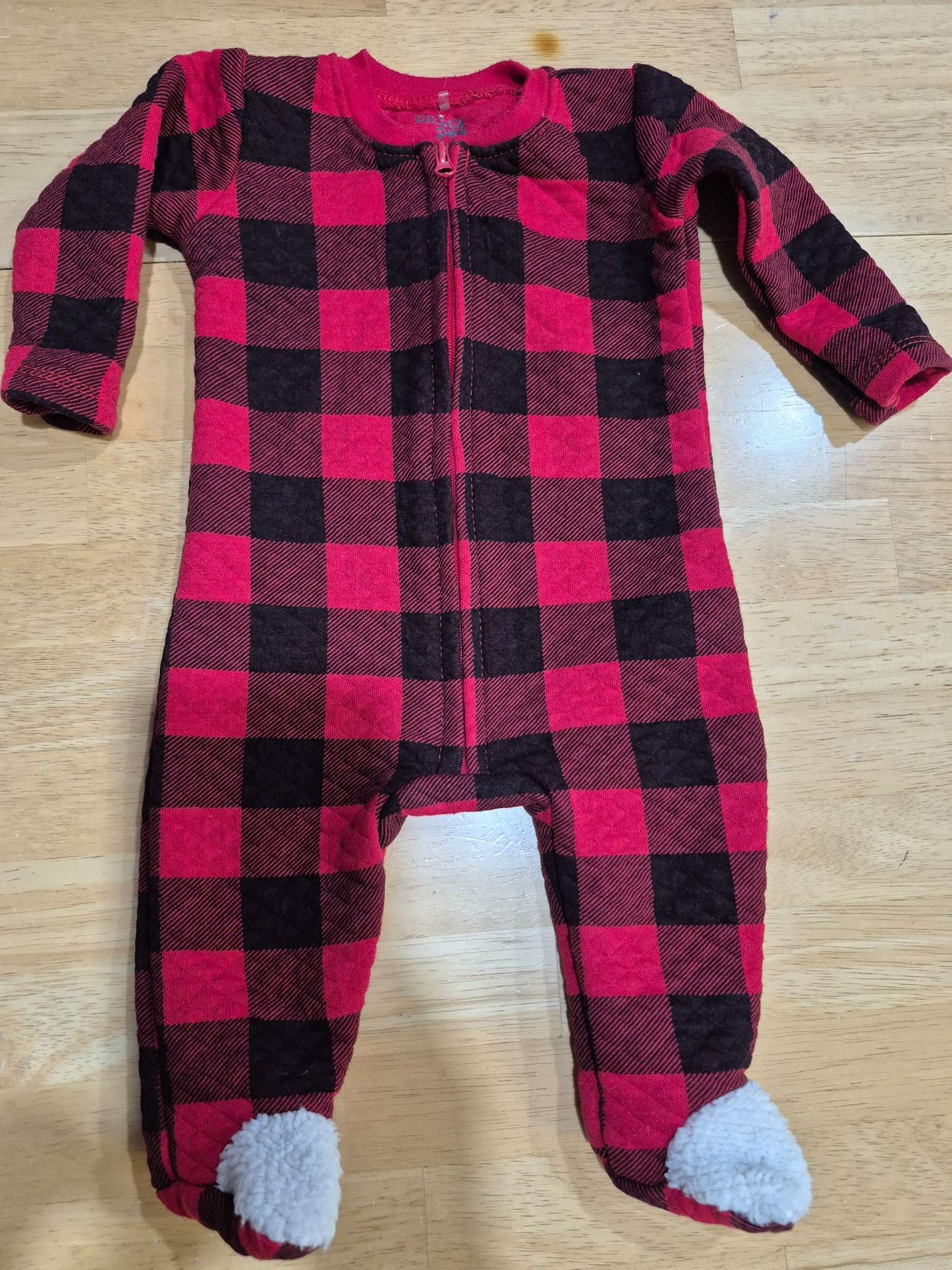 Red plaid pjs, Kids 3 Month (0-3M)