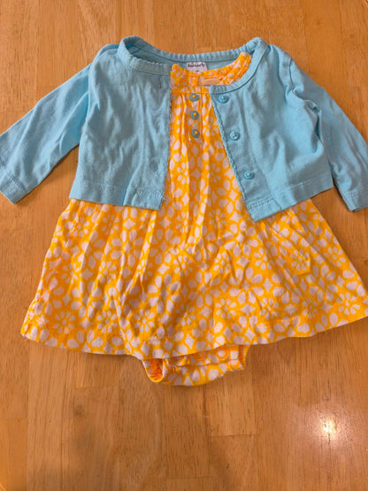 Carter's dress and sweater set, Kids 3 Month (0-3M)